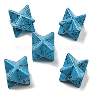 Dyed Synthetic Turquoise Beads, No Hole/Undrilled, Merkaba Star, Deep Sky Blue, 25x25x25mm(G-A206-01B-55A)