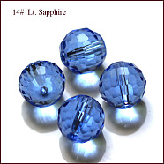 Imitation Austrian Crystal Beads, Grade AAA, Faceted(128 Facets), Round, Cornflower Blue, 10mm, Hole: 0.9~1mm(SWAR-F073-10mm-14)
