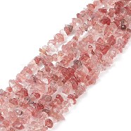 Natural Strawberry Quartz Chip Bead Strands, 5~8x5~8mm, Hole: 1mm, about 31.5 inch(G-M205-56)