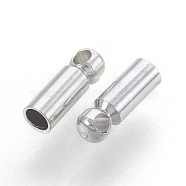 Brass Cord Ends, End Caps, Platinum, 6x2mm, Hole: 1mm, Inner Diameter: 1.5mm(X-KK-F769-23P)