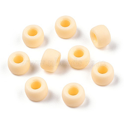 Opaque Plastic Beads, Frosted, Barrel, PapayaWhip, 9x6mm, Hole: 3.8mm, about 1900pcs/500g(KY-T025-01-C13)