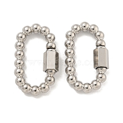 Non-Tarnish 304 Stainless Steel Screw Carabiner Lock Charms, for Necklaces Making, Oval, 27.5x15x3.5mm(STAS-C092-07P)