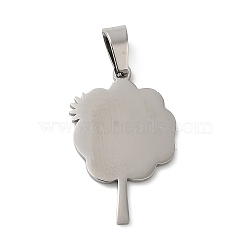 304 Stainless Steel Pendants, Stamping Blank Tag, Clover Charm, Stainless Steel Color, 27.5x18x1mm, Hole: 6.5x4mm(STAS-C079-06P)