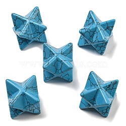 Dyed Synthetic Turquoise Beads, No Hole/Undrilled, Merkaba Star, Deep Sky Blue, 25x25x25mm(G-A206-01B-55A)