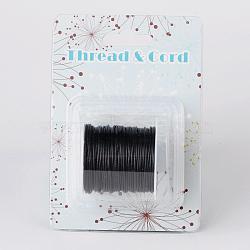 Waxed Polyester Cords, Black, 1mm, about 10.93 yards(10m)/roll(X-YC-R004-1.0mm-12)