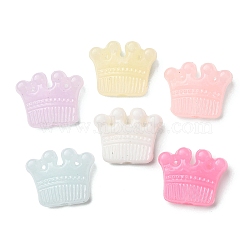 Plastic Beads, Imitation Jelly Style, Crown, Mixed Color, 10.5x13x4.5mm, Hole: 2mm, about 1665pcs/500g(KY-Z003-17)
