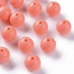 Opaque Acrylic Beads, Round, Dark Salmon, 16x15mm, Hole: 2.8mm, about 220pcs/500g(MACR-S370-C16mm-SS2109)