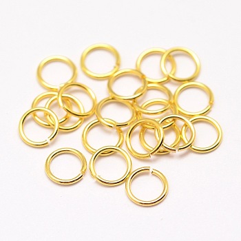 Brass Jump Rings, Open Jump Rings, Cadmium Free & Nickel Free & Lead Free, Real 18K Gold Plated, 20 Gauge, 6x0.8mm, Inner Diameter: 4.4mm, about 49pcs/5g