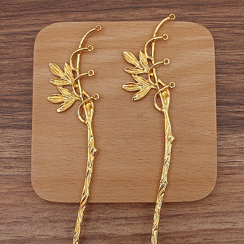 Alloy Body and Vine Leaves Hair Sticks, Hair Accessories for Woman, Golden, 171x30mm