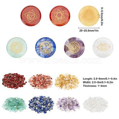 Chakra Themed Natural & Synthetic Mixed Gemstone Palm Stone(G-WH0007-05)-2
