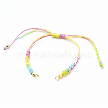 Adjustable Segment Dyed Polyester Bracelet Making(AJEW-JB00793)-2