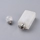 Faceted Natural Quartz Crystal Openable Perfume Bottle Pendants(G-P435-C-01P)-3