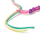 Изготовление регулируемого браслета из полиэстера цвета радуги для женщин(BJEW-F454-03)-2