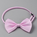 Polyester Dog Bow Ties with Adjustable Collar, Pet Neck Bows, Puppy Neckties, Pink, 390~460mm(AJEW-WH0348-229H)