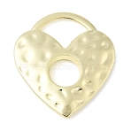Alloy Pendants, Rack Plating, Heart Shape Lock, Golden, 39.5x35.5x4.5mm, Hole: 16x11mm(FIND-L025-11G)