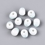 Handmade Crackle Porcelain Beads, Gradient Glazed Ceramic Beads, Teardrop, Light Cyan, 9~10x8x7mm, Hole: 2mm(PORC-Q008-06B-01)