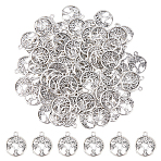 120Pcs Tibetan Style Alloy Pendants, Lead Free & Cadmium Free, Flat Round with Tree of Life, Antique Silver, 18.5x15.5x1.5mm, Hole: 1.6mm(TIBE-DC0001-14B)