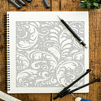 Self-Adhesive Silk Screen Printing Stencil, for Painting on Wood, DIY Decoration T-Shirt Fabric, Turquoise, Floral, 280x220mm(X1-DIY-WH0338-315)