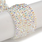 Electroplate Glass Beads Strands, Pearl Luster Plated, Faceted, Star, Clear AB, 3x4x4mm, Hole: 1mm, about 98pcs/strand, 12.60''(32cm)(X-GLAA-Q105-02-10)