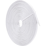 Flat Cotton Ribbon, Garment Sewing Accessories, White, 3/8 inch(11mm), about 16.40 Yards(15m)/Roll(OCOR-WH0073-51B)