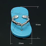 Synthetic Turquoise Pendants, with Brass Findings,  Slippers, Platinum Metal Color,  41x22x11mm, Hole: 13x5mm(G-C094-1)