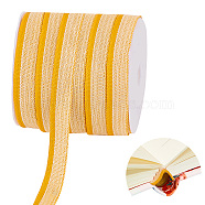 Elite 25 Yards Polyester Book Headbands, for Book Binding Decoration, with 1Pc Plastic Empty Spools, Gold, 1/2 inch(14mm)(OCOR-PH0001-83A)