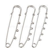 45Pcs 3 Style Stainless Steel Safety Pins, with 3 & 4 & 5 Loop, Stainless Steel Color, 45pcs/set(STAS-TA0001-31)