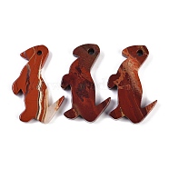 Natural Red Jasper Pendants, Dinosaur Charms, 50x40x6.5mm, Hole: 4mm(G-C157-03D)