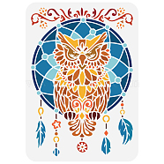 Plastic Drawing Painting Stencils Templates, for Painting on Scrapbook Fabric Tiles Floor Furniture Wood, Rectangle, Owl, 29.7x21cm(DIY-WH0396-503)