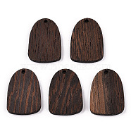 Natural Wenge Wood Pendants, Undyed, Arch Charms, Coconut Brown, 28.5x20.5x3.5mm, Hole: 2mm(WOOD-T023-81)