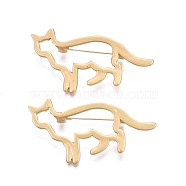 Cat Alloy Brooch, Animal Lapel Pin for Backpack Clothes, Nickel Free & Lead Free, Light Gold, 30x54mm(JEWB-N007-097)