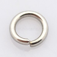 304 Stainless Steel Open Jump Rings, Stainless Steel Color, 5x1mm, 18 Gauge, Inner Diameter: 3mm(STAS-E067-07-5mm)