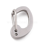 304 Stainless Steel Push Gate Snap Key Clasps, Manual Polishing, Stainless Steel Color, 10x7x4mm, Inner Diameter: 4x6mm(STAS-B022-02P)