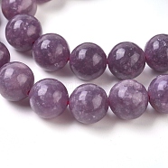 Natural Lepidolite/Purple Mica Stone Beads Strands, Round, 10mm, Hole: 1mm, about 39pcs/Strand, 15.55 inch(39.5cm)(G-L535-01-10mm)