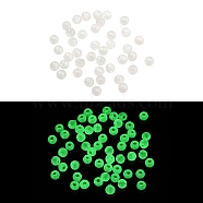 Opaque Luminous Acrylic Beads, Glow in the Dark Beads, Round, White, 4mm, Hole: 1mm, about 16666pcs/500g(OACR-G038-06G)