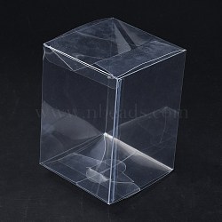 Rectangle Transparent Plastic PVC Box Gift Packaging, Waterproof Folding Box, for Toys & Molds, Clear, Box: 10x10x14.2cm(CON-F013-01J)
