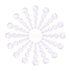 Transparent Glass Cabochons Sets, Half Round/Dome, Clear, 10~25x3.5~7mm(GGLA-PH0003-01)