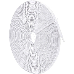 Flat Cotton Ribbon, Garment Sewing Accessories, White, 3/8 inch(11mm), about 16.40 Yards(15m)/Roll(OCOR-WH0073-51B)