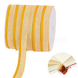Elite 25 Yards Polyester Book Headbands, for Book Binding Decoration, with 1Pc Plastic Empty Spools, Gold, 1/2 inch(14mm)(OCOR-PH0001-83A)