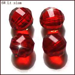 Imitation Austrian Crystal Beads, Grade AAA, Faceted, Round, Red, 8mm, Hole: 0.9~1mm(SWAR-F079-8mm-06)