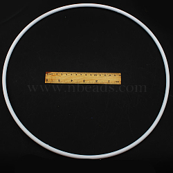 PP Plastic Hoops, Macrame Ring, for Crafts and Woven Net/Web with Feather Supplies, Round, White, 350x7mm(MAKN-PW0001-091N)