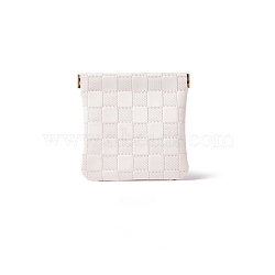 Imitation Leather Coin Purse, Multipurpose Shrapnel Makeup Bag, Headphone Storage Bag, White, 11x11cm(PW-WGDEBDC-01)