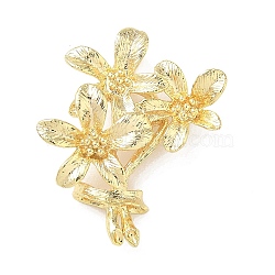 Brass Pendants, Real 18K Gold Plated, Flower, 30x25x5.5mm, Hole: 5.5x4mm(KK-G601-05G-04)