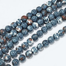 Synthetic Ocean White Jade Round Bead Strands, Dyed, Steel Blue, 8mm, Hole: 1mm, 49pcs/strand, 15.7 inch(G-M165-8mm-15)