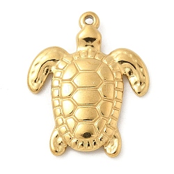 304 Stainless Steel Pendants, Tortoise Charm, Golden, 20x16.5x2.5mm, Hole: 1mm(STAS-I322-24G)