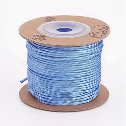 Nylon Braided Cord, Chinese Knotting Cord for Beading Jewelry Making Macrame Craft, Round, Sky Blue, 1.5mm, about 27.34 yards(25m)/roll(OCOR-L035-G07)