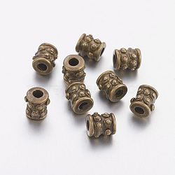 Tibetan Style Alloy Spacer Beads, Cadmium Free & Nickel Free & Lead Free, Column, Antique Bronze, 6x6mm, Hole: 2mm(A-MLF0331Y-NF)