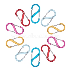 Gorgecraft Aluminium Rock Climbing Carabiners, Key Clasps, for Camping Hiking Fishing Traveling Backpack Bottle, S Shape, Mixed Color, 50.5x23x8mm, 5 colors, 2pcs/color, 10pcs/set(KEYC-GF0001-01)