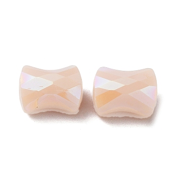 Electroplate Glass Beads, AB Color, Faceted Pillow, Misty Rose, 10x8x6mm, Hole: 1.6mm