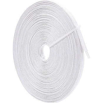 Flat Cotton Ribbon, Garment Sewing Accessories, White, 3/8 inch(11mm), about 16.40 Yards(15m)/Roll